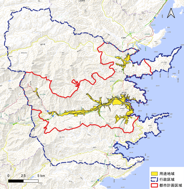 釜石市立地適正化計画の対象区域 釜石市立地適正化計画の対象区域
